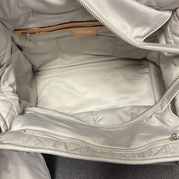 MZ Wallace Small Quilted Madison Shopper in Frost - Picture 14 of 15